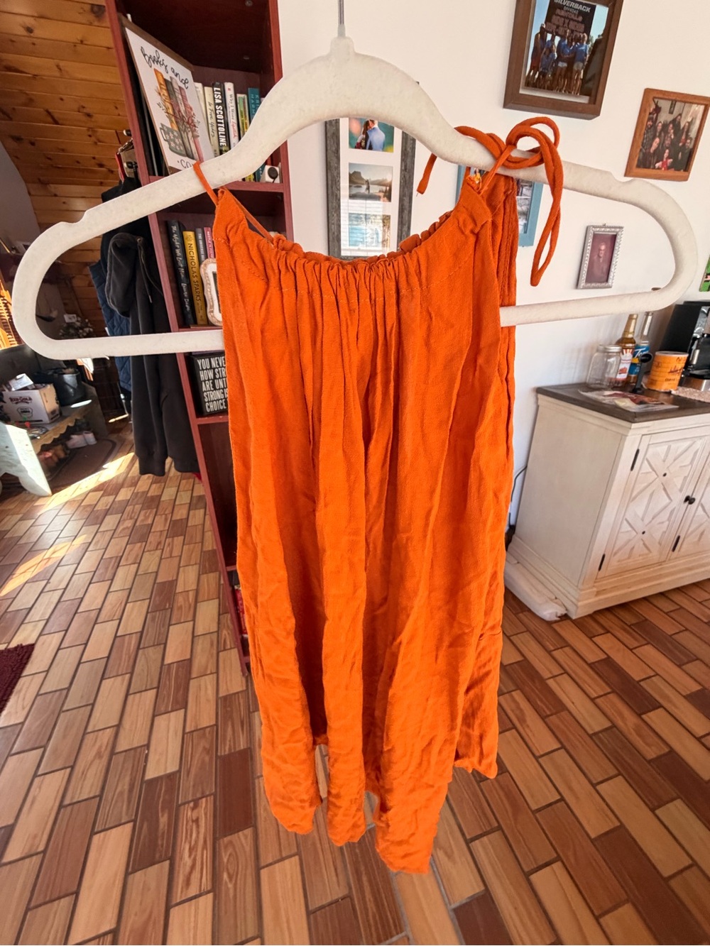 Zara Orange Tie-Strap Tank Top